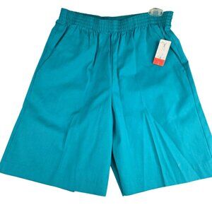 Vintage 80s Jantzen Wide Leg Shorts Size 8 Aqua Deadstock USA Casual Resortcore